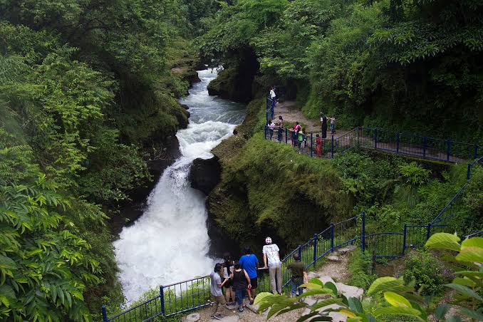 Natural Waterfall Chasm Nepal
